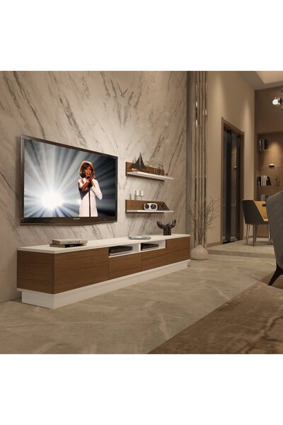 Decoraktiv Trendstyle 220rs Mdf Tv Ünitesi Tv Sehpası - Beyaz - Ceviz