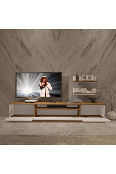 Decoraktiv Trio 200r Mdf Tv Ünitesi Tv Sehpası - Pera - Beyaz