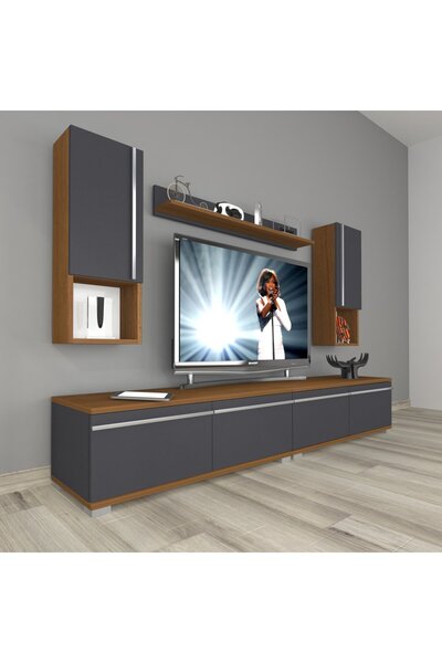 Decoraktiv Eko 5220ta Mdf Tv Ünitesi Tv Sehpası - Ceviz - Antrasit