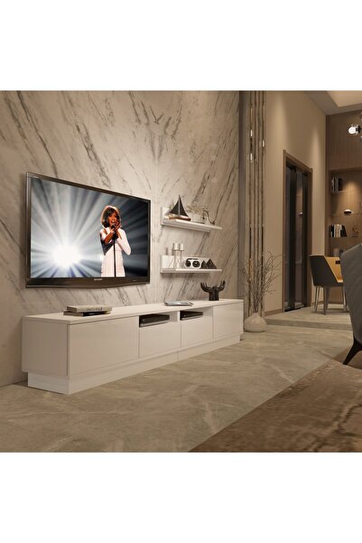 Decoraktiv Trendstyle 220rs Mdf Tv Ünitesi Tv Sehpası - Parlak Beyaz