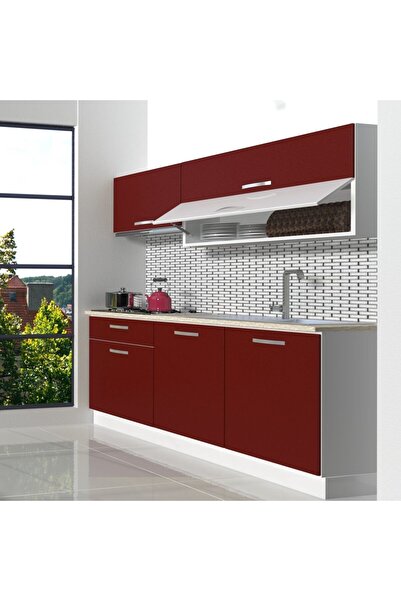 Decoraktiv Style 160 Mdf Hazır Mutfak Dolabı - Bordo