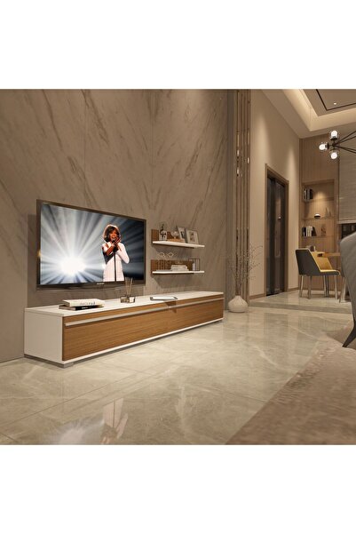 Decoraktiv Eko 4 Mdf Std Tv Ünitesi Tv Sehpası - Beyaz - Ceviz