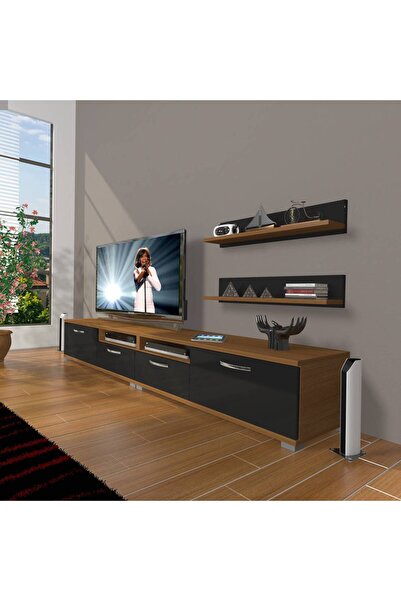 Decoraktiv Eko 220r Slm Tv Ünitesi Tv Sehpası - Ceviz - Siyah