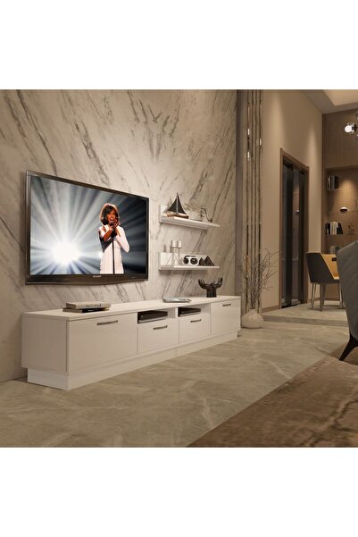 Decoraktiv Trendstyle 220r Slm Tv Ünitesi Tv Sehpası - Parlak Beyaz