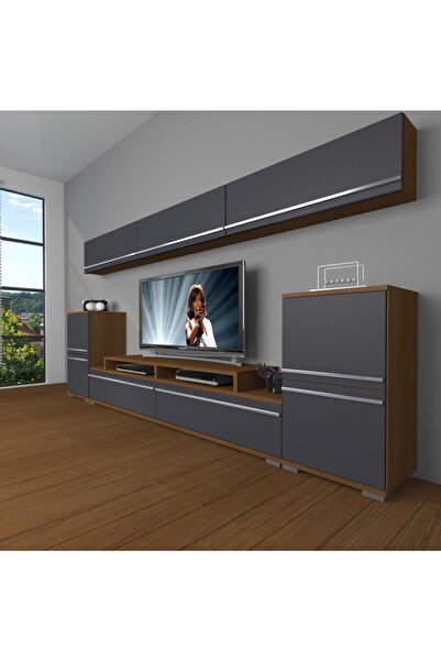 Decoraktiv Ekoflex 9 Mdf Tv Ünitesi Tv Sehpası - Ceviz - Antrasit