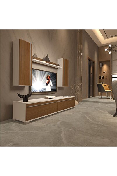 Decoraktiv Eko 7 Mdf Std Tv Ünitesi Tv Sehpası - Beyaz - Ceviz