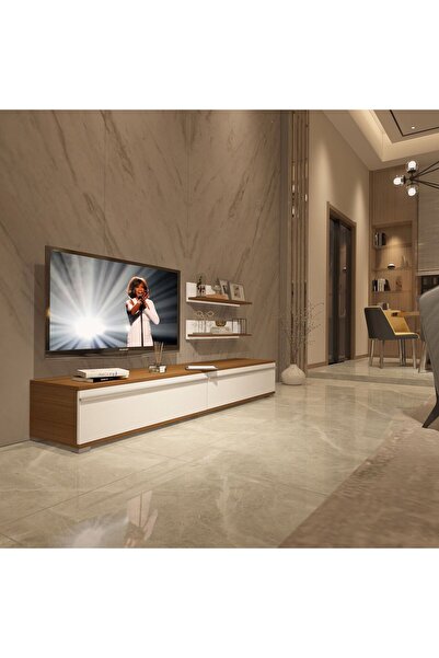 Decoraktiv Eko 4 Mdf Std Tv Ünitesi Tv Sehpası - Ceviz - Beyaz