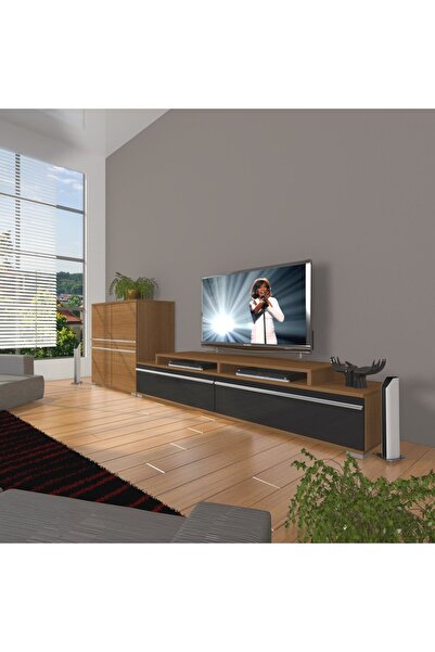 Decoraktiv Ekoflex On Mdf Tv Ünitesi Tv Sehpası - Ceviz - Siyah