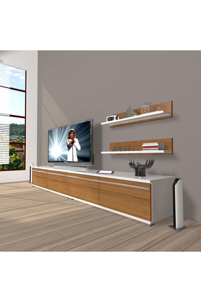 Decoraktiv Eko 200t Mdf Tv Ünitesi Tv Sehpası - Beyaz - Ceviz