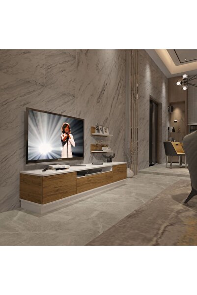 Decoraktiv Trendstyle 4s Mdf Tv Ünitesi Tv Sehpası - Beyaz - Pera