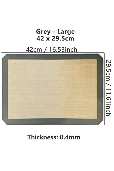 Choice حصيرة خبز سيليكون للفرن، رمادية اللون، 42x29.5 سم، قطعة واحدة، 0.4 مم، رقيقة، غير لاصقة، مقاومة للحرارة وقابلة لإعادة الاستخدام