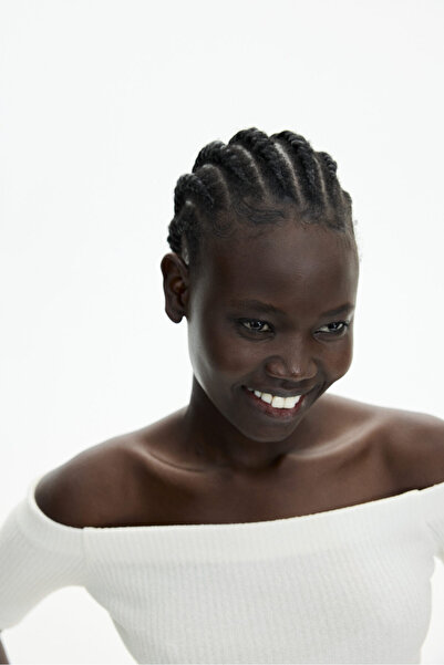 H&M Lastik Örgülü Omuzları Açık Üst