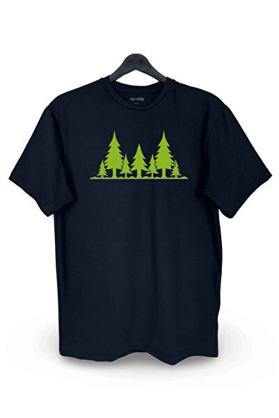 HOFFNUNG Tricou unisex cu imprimeu pădure Loose Fit guler rotund