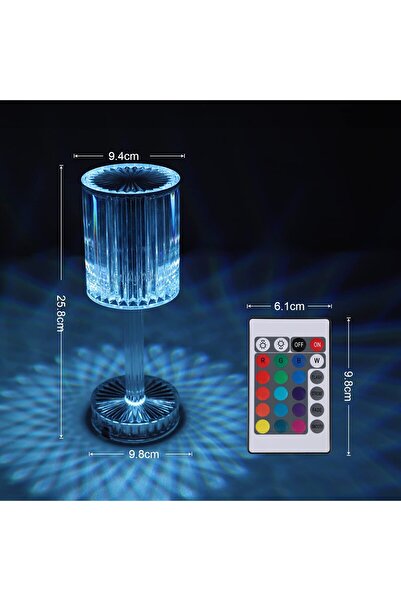 COOYA Crystal Table Lamp, 16 Colors Touch Control Diamond, Remote Control Romantic, for decoration