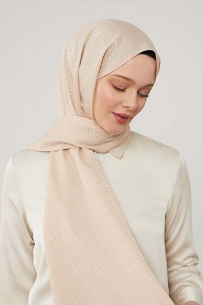 Levidor Blue Labyrinth Pattern Jacquard Shawl - Yavruağzı