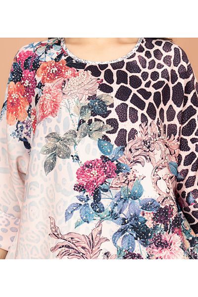 IKKXA Vibrant Floral Embellished Jalabiya