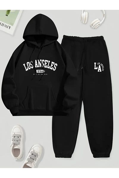 Elfa Tekstil Σετ φόρμας Los Angeles Printed Oversize - Σετ με κουκούλα στο κάτω μέρος και στο επάνω μέρος