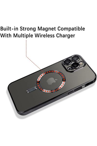 AWH Case for iPhone 14 Pro Max with Camera Lens Protector, MagSafe, Anti-Scratch, Shockproof, Black