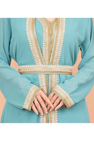 IKKXA Belted Elegant 2-Piece Kaftan