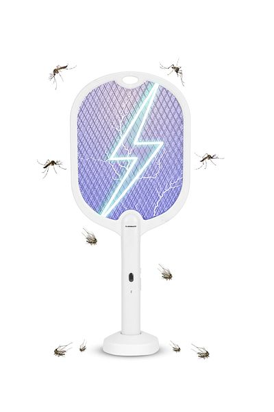 Olsenmark Electric Mosquito Swatter Insect Bat OMBK1873 Rechargeable, Long Life Battery 2 Years Warranty