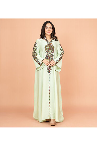 IKKXA جلابية مطرزة سادة