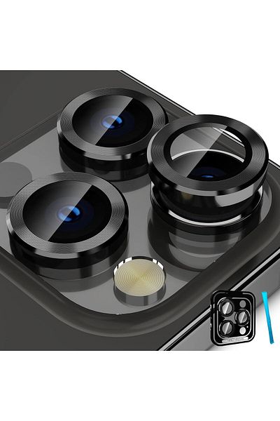 AWH Camera Lens Protector for iPhone 14 Pro/Max, Alloy Metal Ring, HD Anti-Scratch Tempered Glass