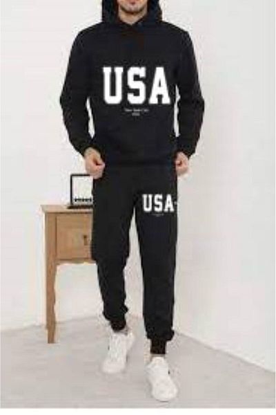 Frisson Black Printed Oversize Tracksuit Set
