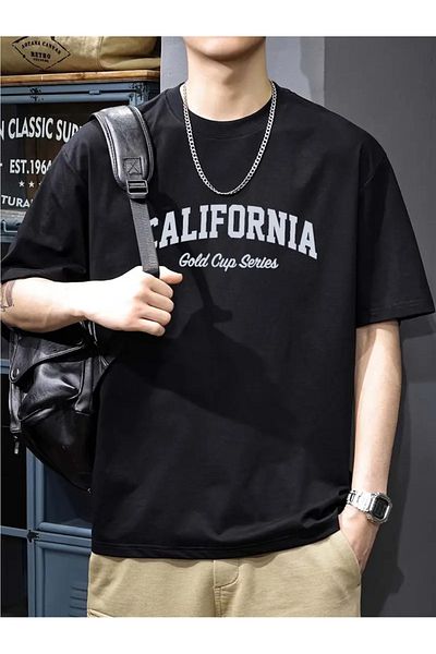 Elfa Tekstil Μπλουζάκι Unisex California Printed Crew Neck Oversize