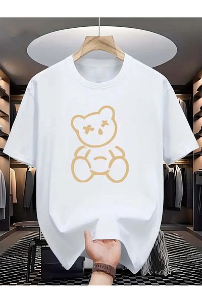Frisson Μπλουζάκι Unisex Bear με στάμπα Crew Neck Oversize