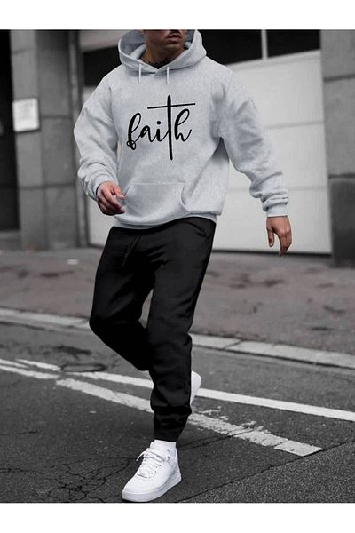 Frisson Large Size Tracksuit Set - Bottom Top Oversize Hoodie