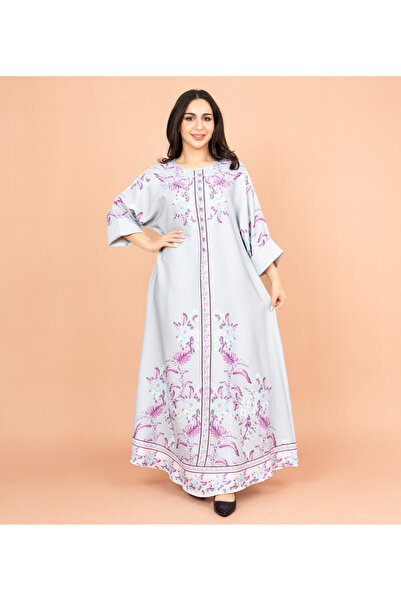 IKKXA جلابية بطباعة كريستال انشانت