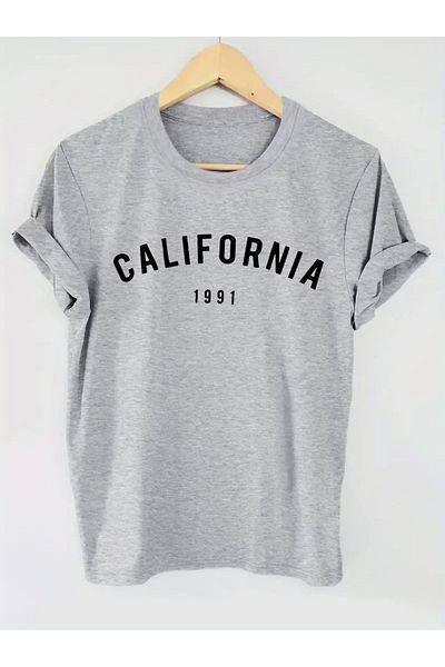 Elfa Tekstil Μπλουζάκι Unisex California Printed Crew Neck Oversize