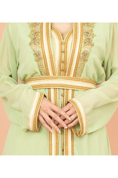 IKKXA Belted Elegant 2-Piece Kaftan