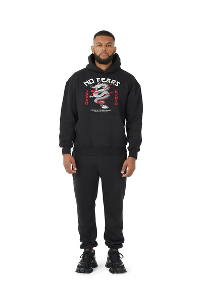 Elfa Tekstil No Fears Printed Unisex Hanorac cu glugă Set de jos