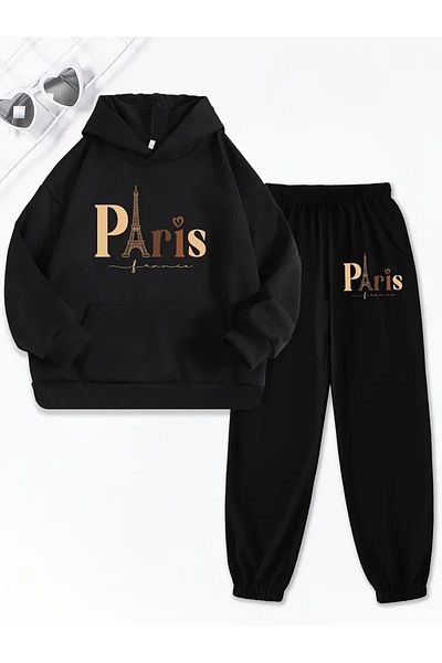 Elfa Tekstil Σετ αθλητικής φόρμας Paris Printed Oversize - με κουκούλα