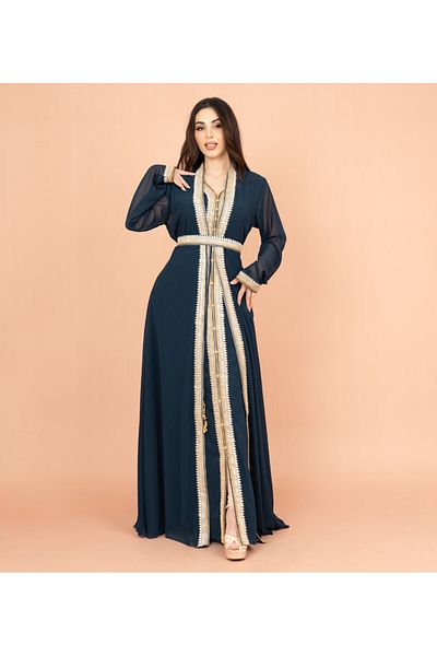 IKKXA Belted Elegant 2-Piece Kaftan