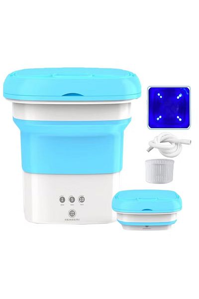 COOYA Mini Portable Washing Machine,Automatic Folding Clothes Washing Machines for Travel Home,Blue