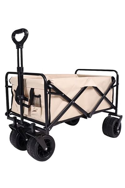 fulina Heavy Duty Folding Outdoor Camping Cart, with 360° Steering Wheels, 220lbs, for Outdoor