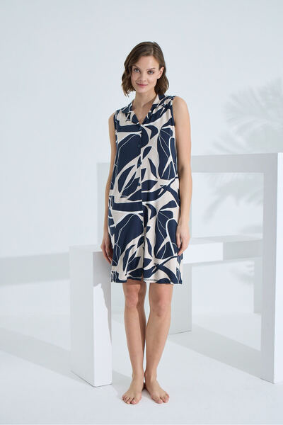 Etoile Rochie de vară pentru femei, fără mâneci, cu buzunare, cu nasturi