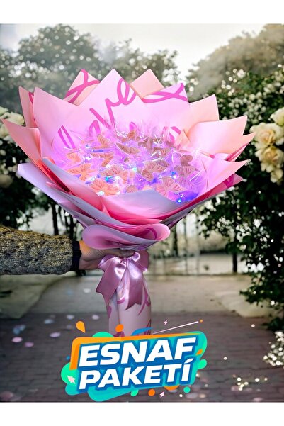 exzone Esnaf Paketi 5 Adet Kelebek Buketi Yapay Çiçek-pembe-mor-lila-mavi-siyah