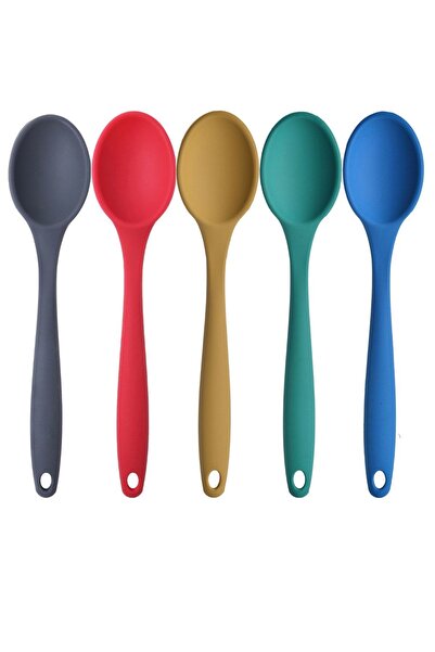 Atlas Mutfak طقم ملاعق سيليكون غير قابلة للالتصاق مقاس كبير 5 قطع – ملعقة سيل...