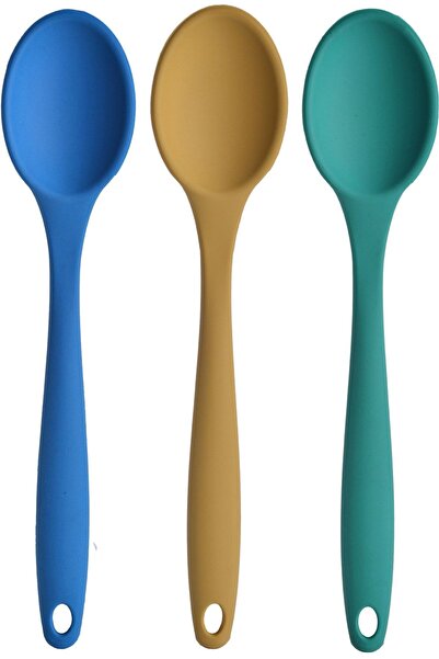 Atlas Mutfak طقم ملاعق سيليكون مقاومة للحريق مقاس كبير 3 قطع - طقم ملاعق 3 قط...