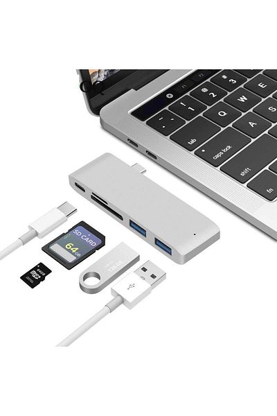 COOYA محول 4 في 1 USB-Hub إلى 4K، HDMI 3.5MM Audio، محول متعدد المنافذ لجميع أجهزة Type-C