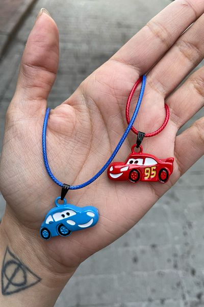 Köstebek Magnet Cars Mcqueen and Sally Double Drawstring Necklace