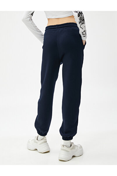 Koton Şardonlu Jogger Eşofman Altı Beli Lastikli Bağcıklı Cep Detaylı