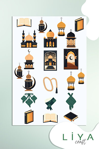LiyaCraft Set naljepnica sa temom Ramazana Set naljepnica sa motivom džamije