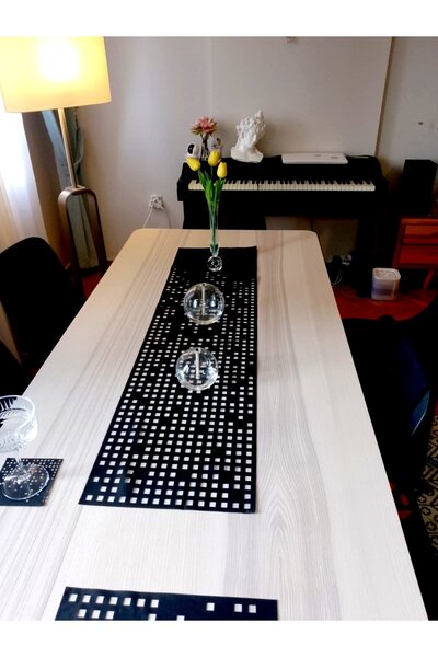 SOFT Asimetrik Kareler Runner (120x31)cm