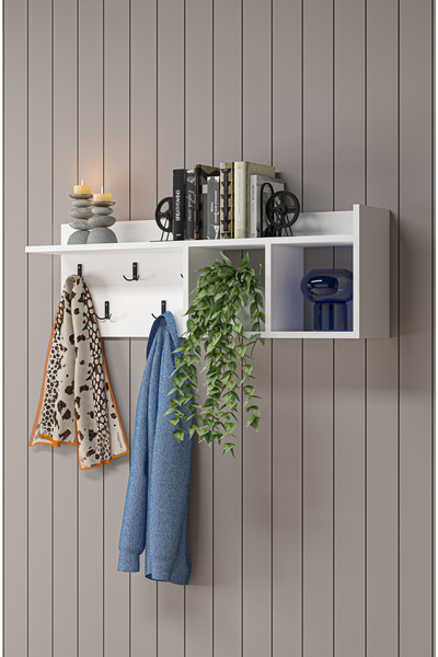 MODEV Exclusive Duvar Raflı Dekoratif Askı