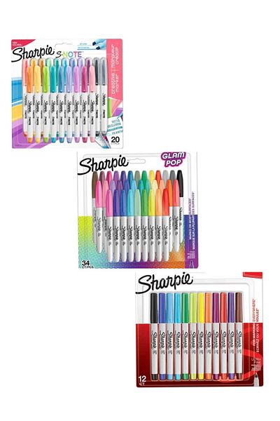 Sharpie Sharpi̇e Marker Felt Pen 3Set Set-34 Glampop-12 Fine Fine-20 Snote