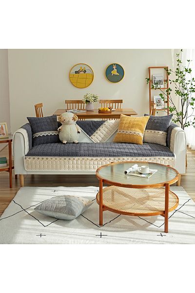 sharpdo Four Seasons Corduroy Sofa Seat Cushion Sofa Cover 110*240CM(Pillowcase Not Included)